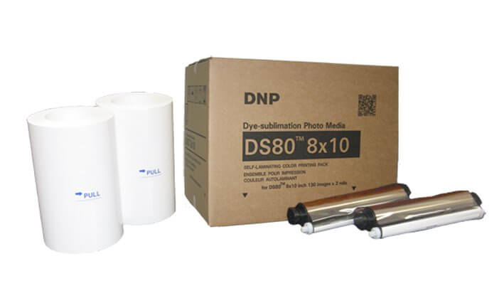 DNP DS80 media available in 8x10 and 8x12 print kits