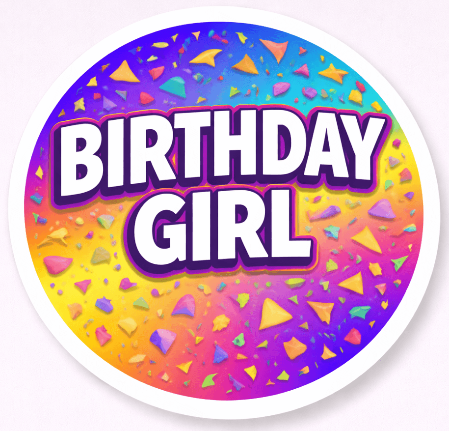 Sweet Sixteen -5 Pieces Photo Booth props colorful circle design for birthday celebrations.