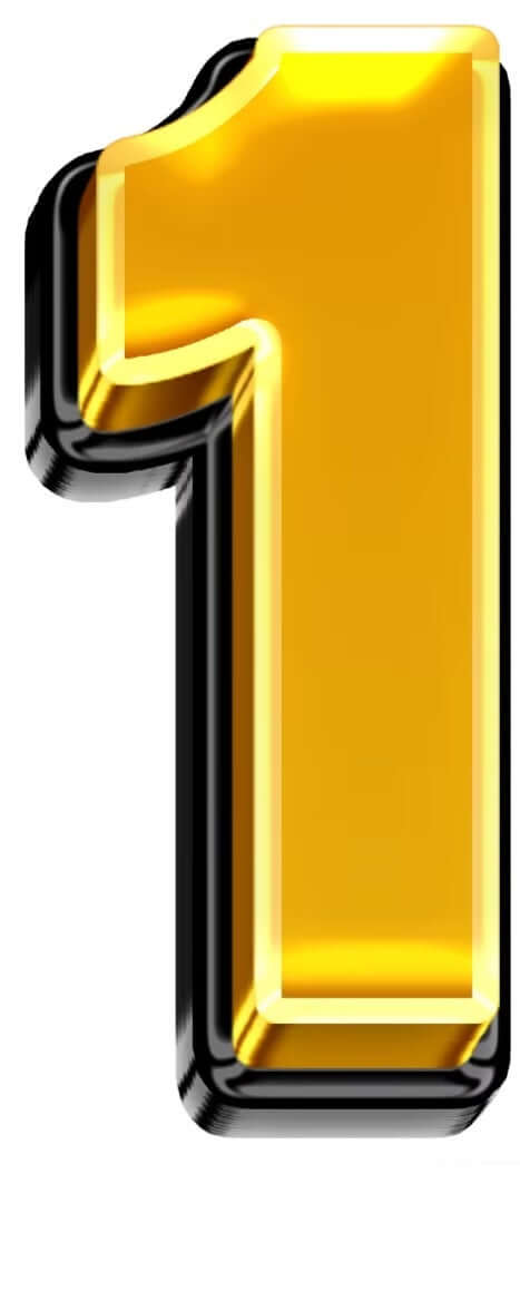 Bright gold Number 1 photo booth props, 6mm thick and 15" long, perfect for stunning photos!