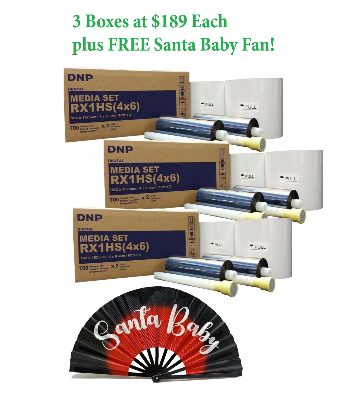 DNP RX1HS 4×6 Media Kit – 3 BOXES with FREE FAN