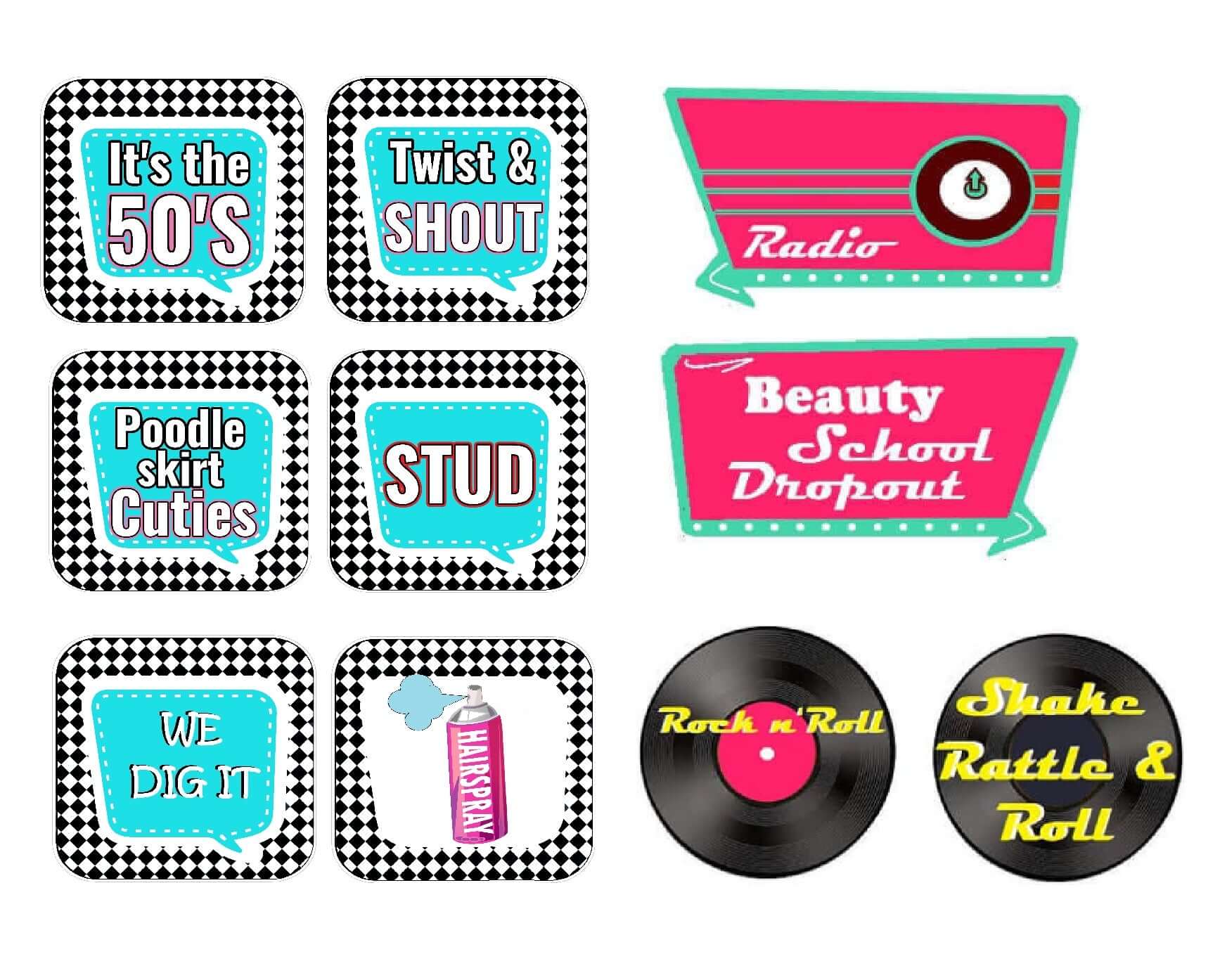 50's Party Prop Set