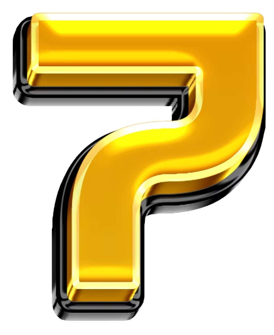 Bright golden Number 7 photo booth props, 15" long, perfect for fun photos and celebrations.