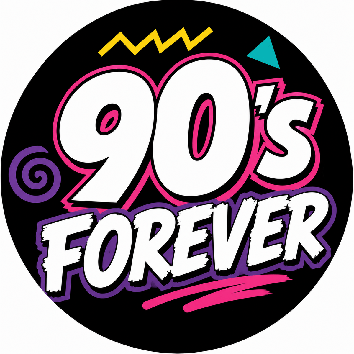 Ultimate 90's Photo Booth Props Set – 5 Retro PVC Themed Party Props featuring vibrant 90's Forever design.