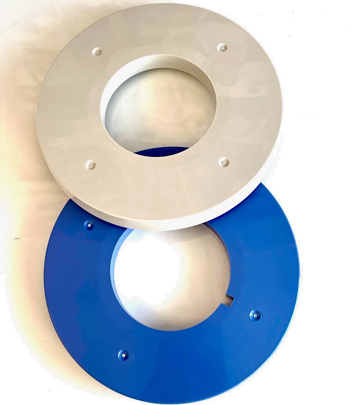 CS2 5x7 spacers for printing photos on Sinfonia CS2, featuring blue and white circular designs.