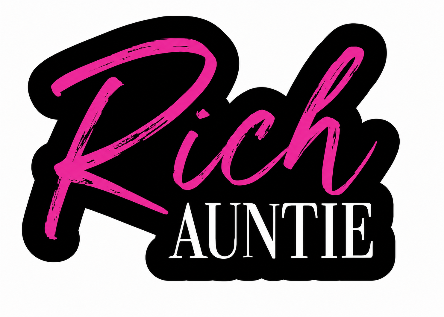 Rich Auntie PVC Photo Booth Prop, vibrant design for photo booth props, perfect for events and parties.