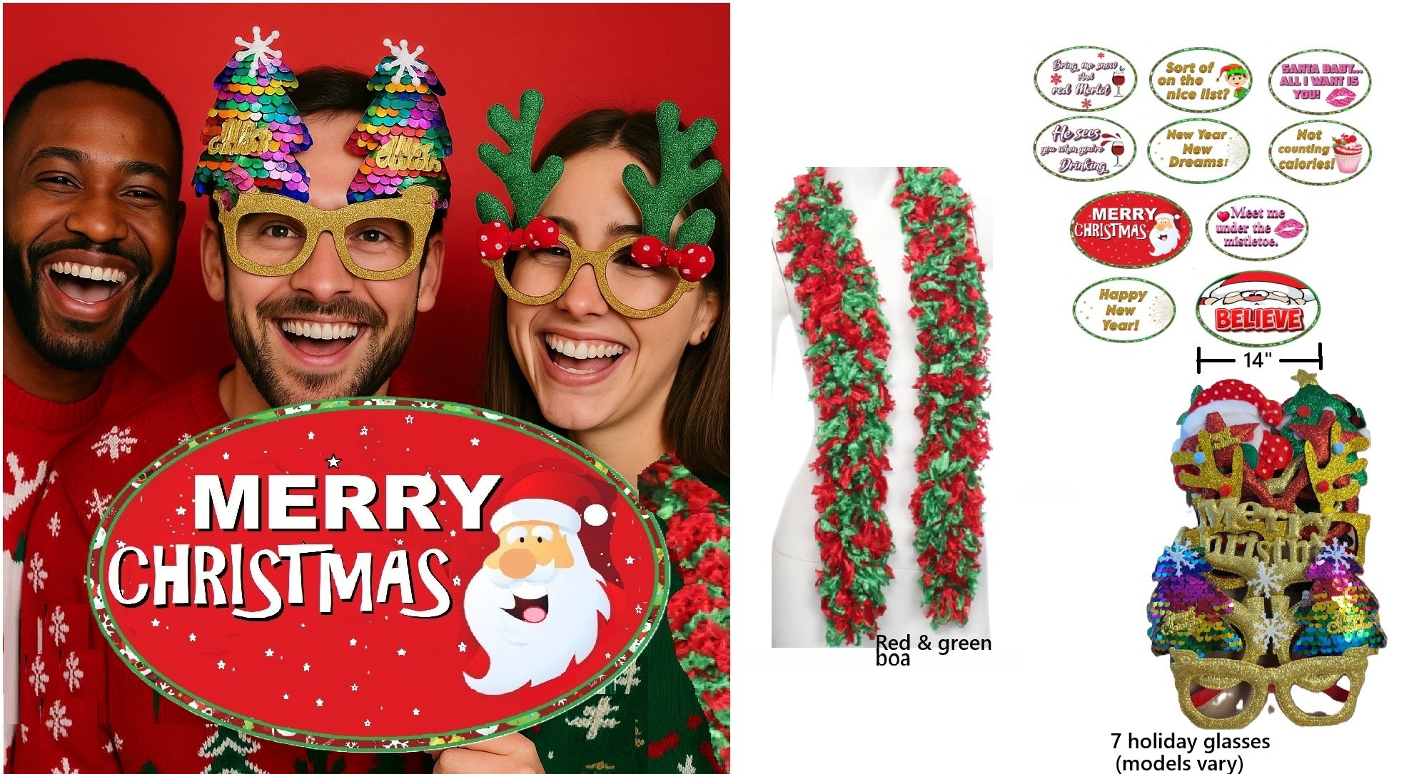 "CHRISTMAS" Photo Booth Prop set (no easels) and more!