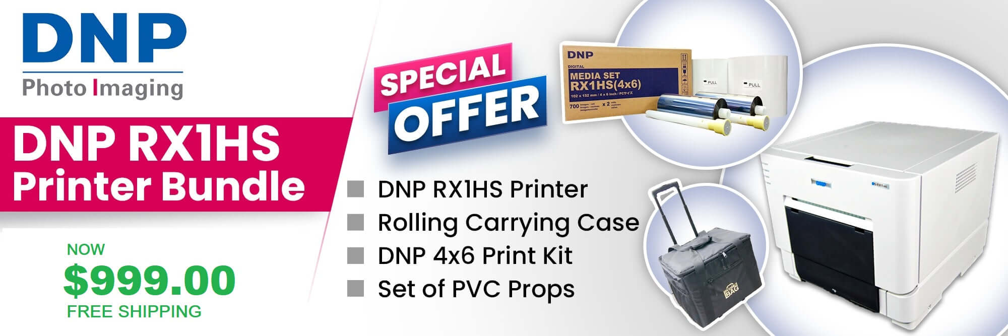 DNP RX1HS Photo Booth Printer Bundle