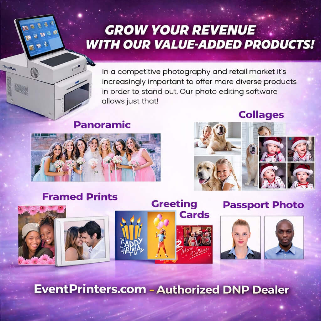 DNP Snaplab SL620A II Photo Printer Products and Print Sizes