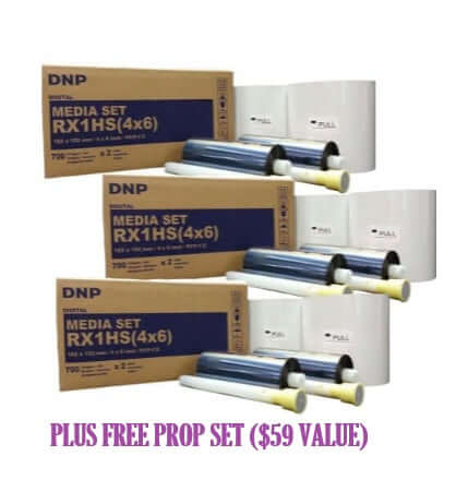 DNP RX1HS 4×6 Media Kit – 3 BOXES with FREE PROP SET