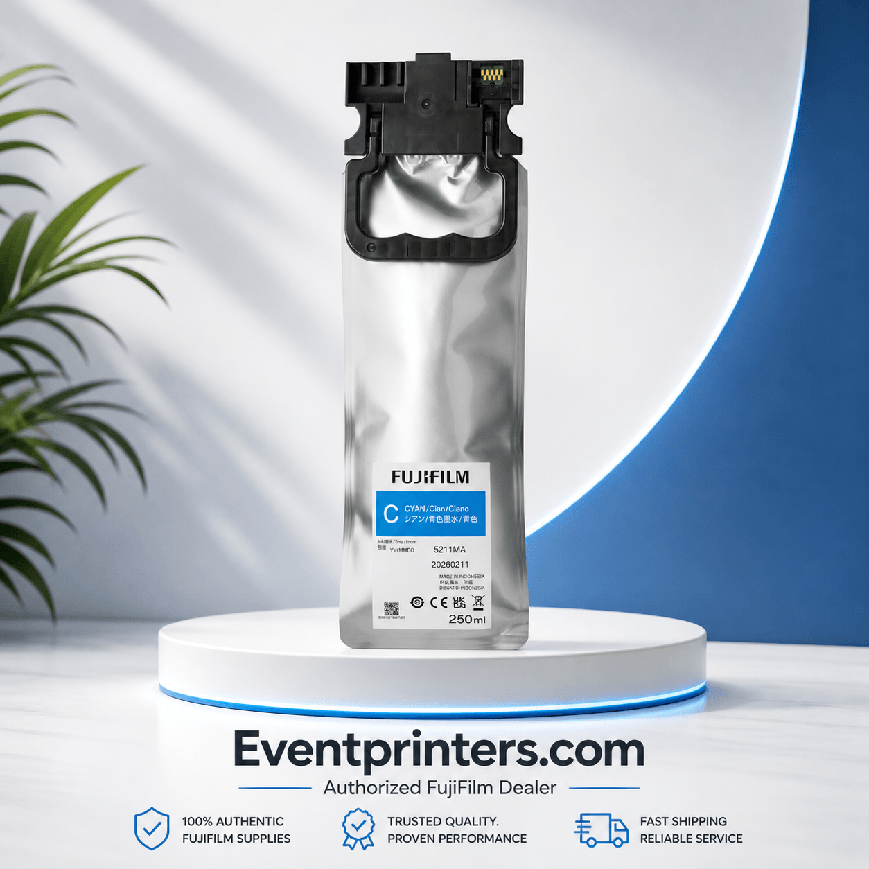 Fujifilm DX400W Ink Supply (250ml) – Fuji Ink Pouch Cyan