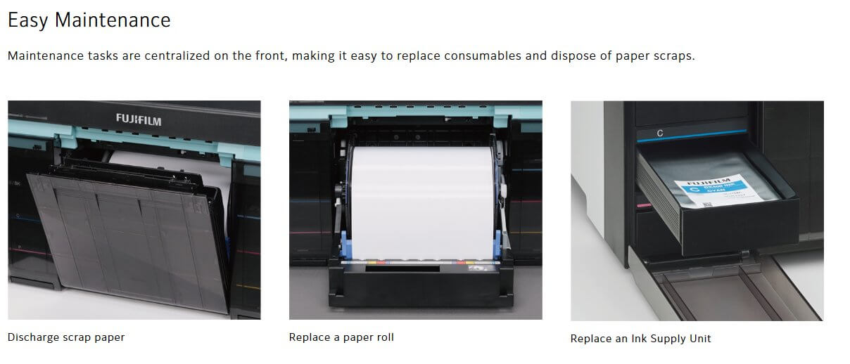 Fujifilm DX400W Printer Easy maintenance