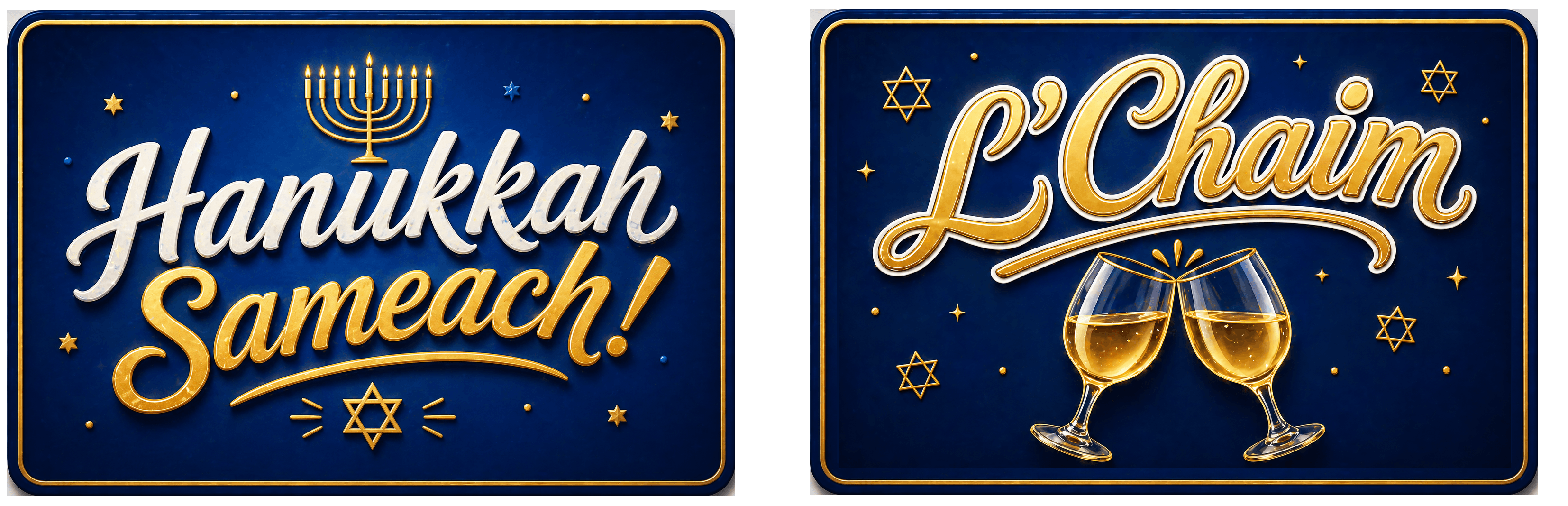 Hanukkah - Photo Booth Sign Props . Set of5 - Double Sided with festive designs and vibrant colors