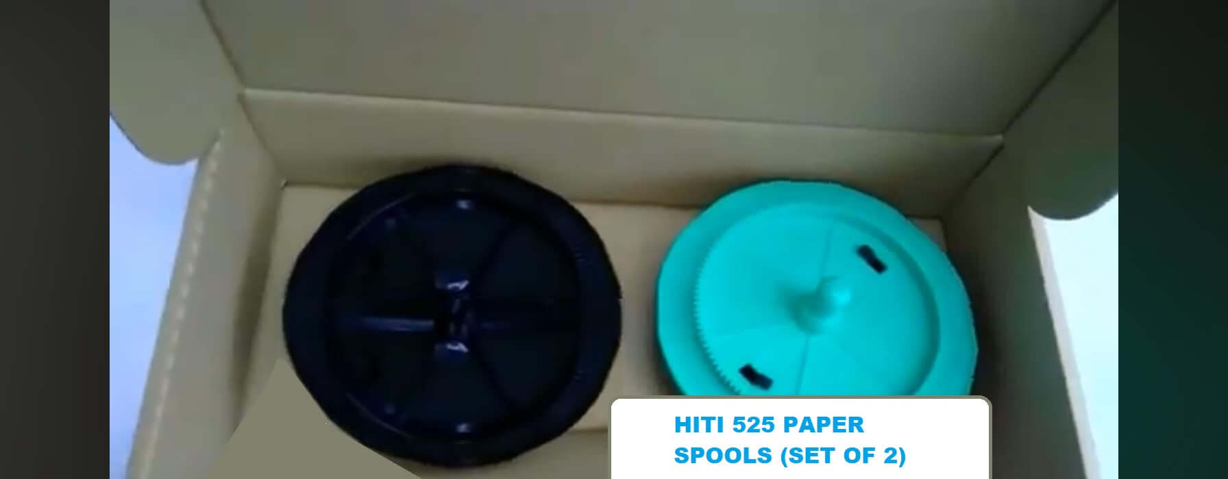 Hiti P525L paper holder spools set of 2, one green and one black, for Hiti 525 series printer