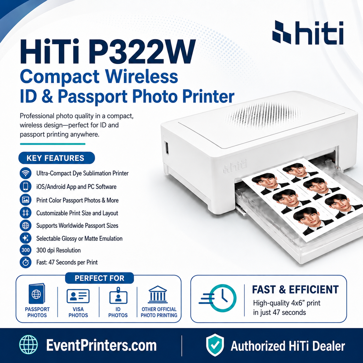 Hiti P332W Printer for ID and Passport Photos