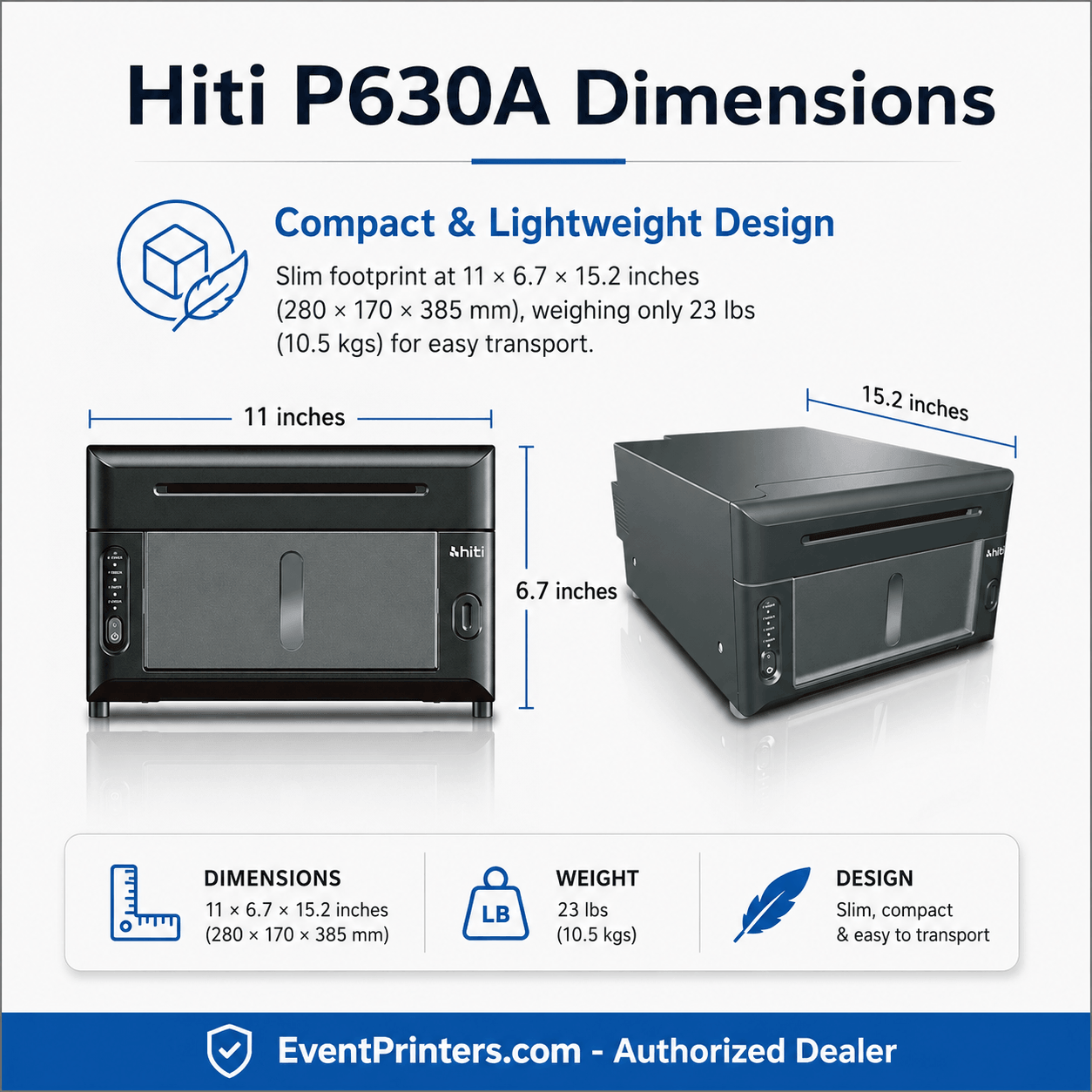 Hiti P630A Printer dimensions