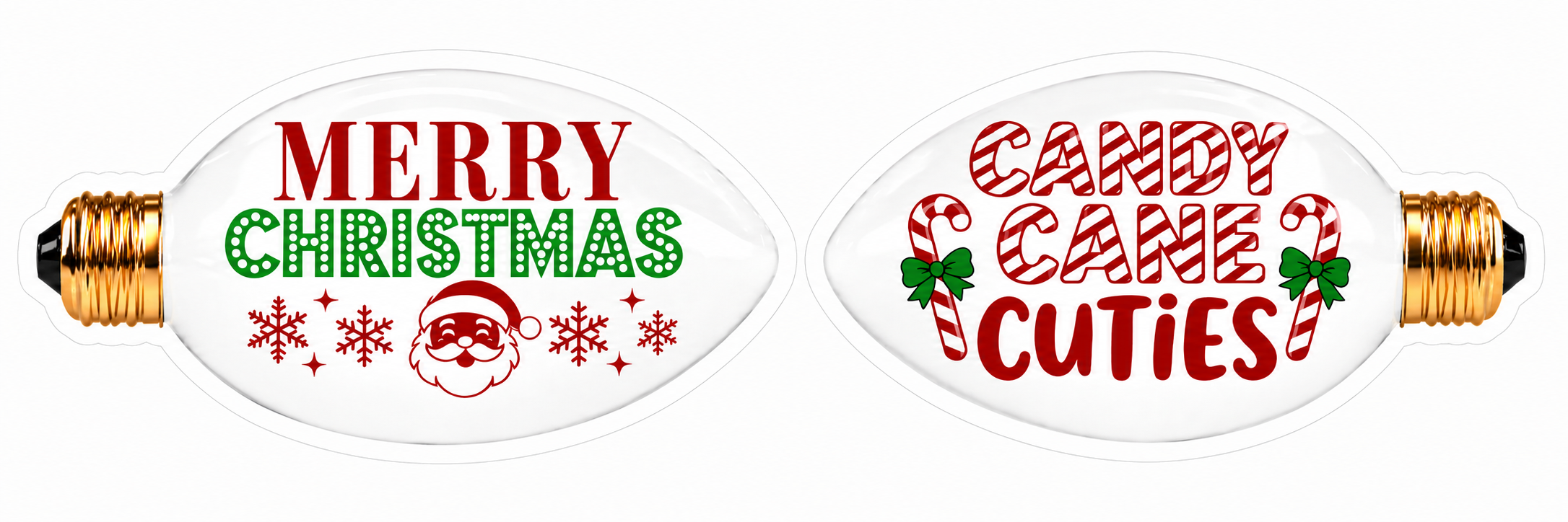 Christmas Fun Bulbs - Photo Booth Sign Props . Set of5 - Double Sided