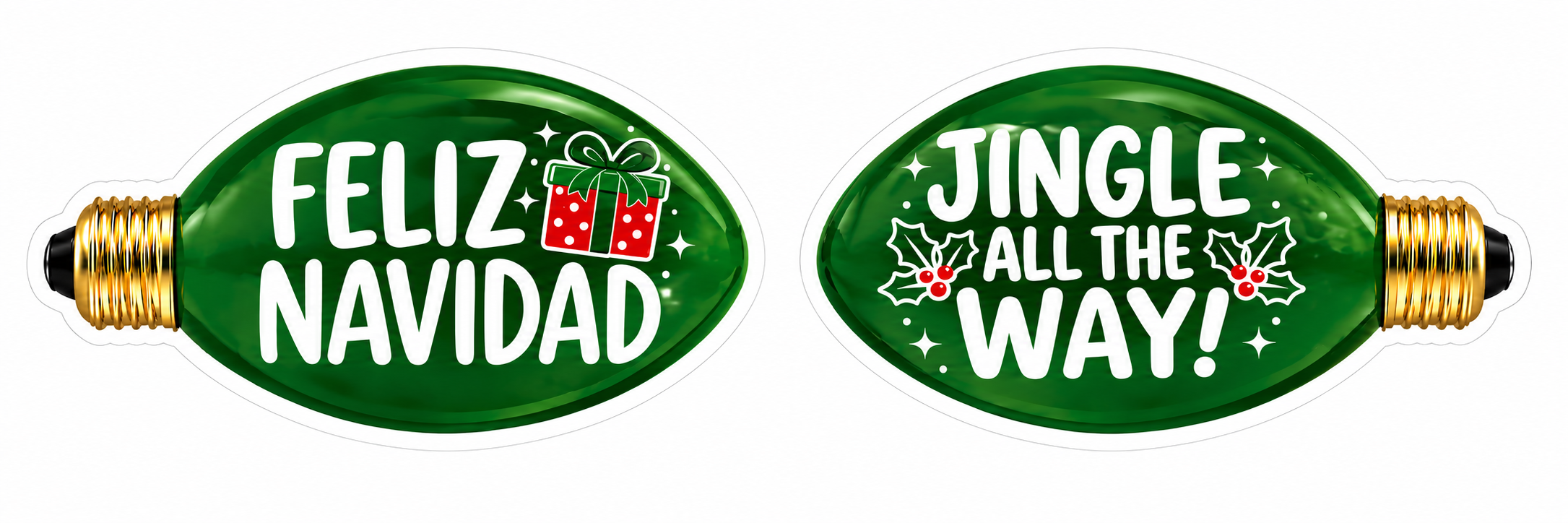 Christmas Fun Bulbs - Photo Booth Sign Props . Set of5 - Double Sided