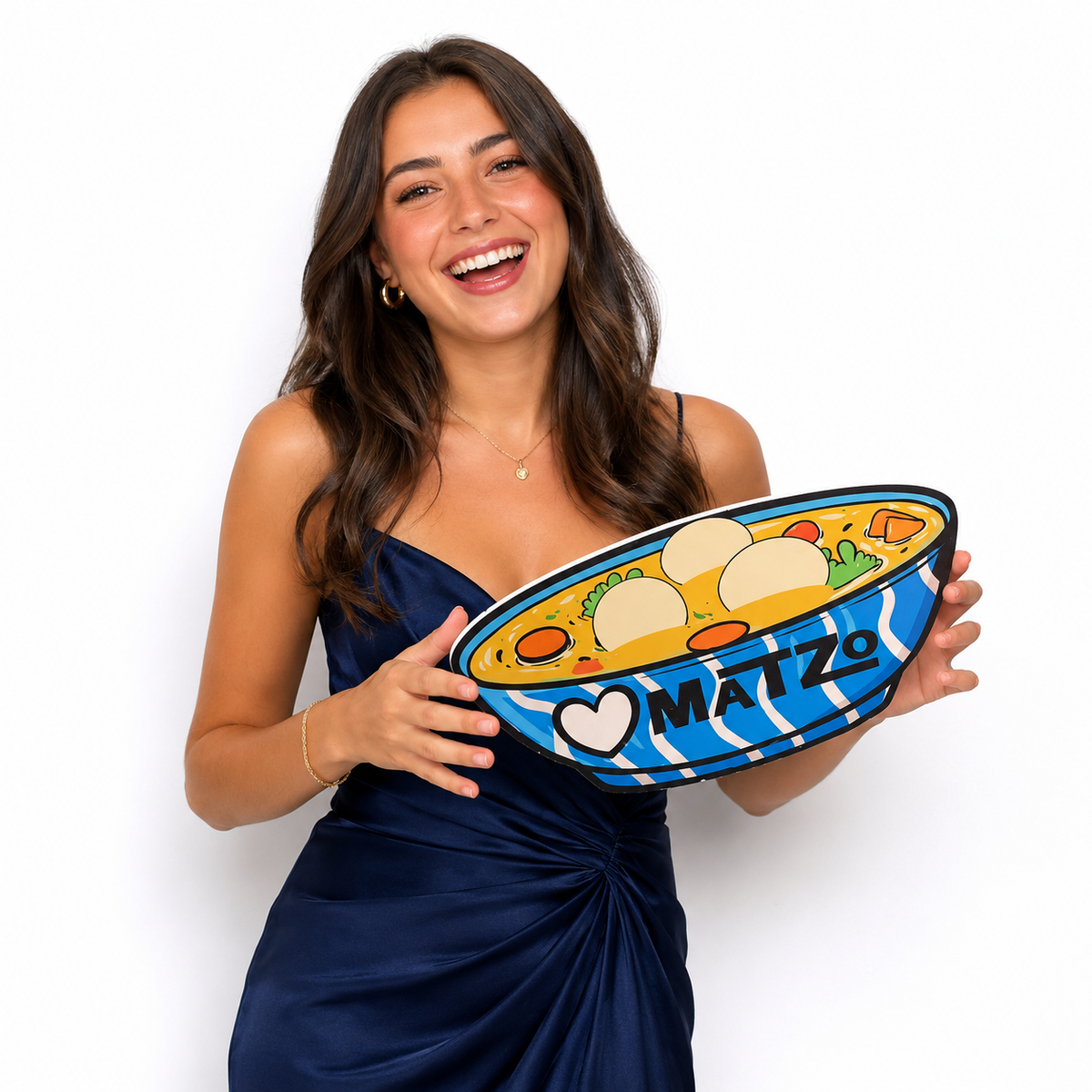Matzo Balls Photo Booth Prop – 14" Double-Sided Jewish Party PVC Prop