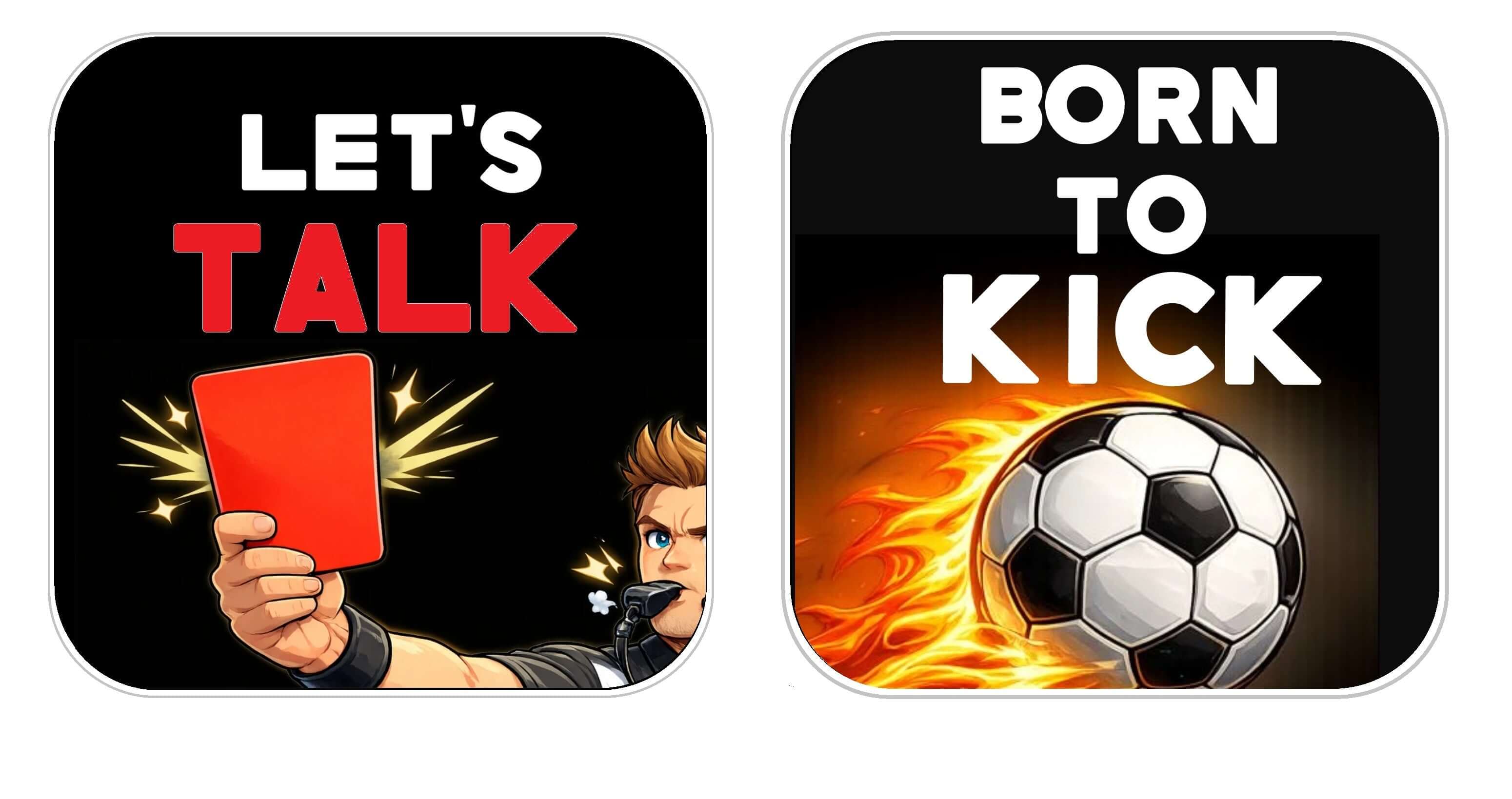 Soccer prop set featuring vibrant illustrations with red card and soccer ball designs for photo booth props.
