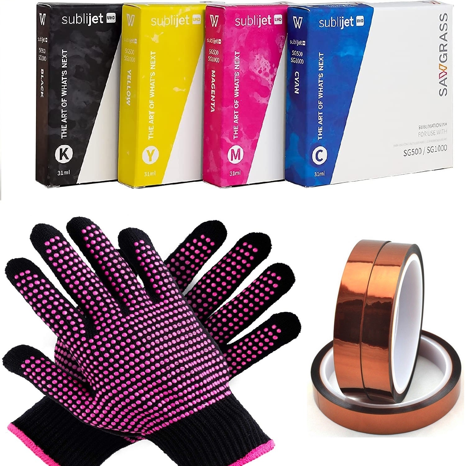 Sawgrass SG500 and SG1000 Ink Set Cyan, Magenta, Yellow and Black