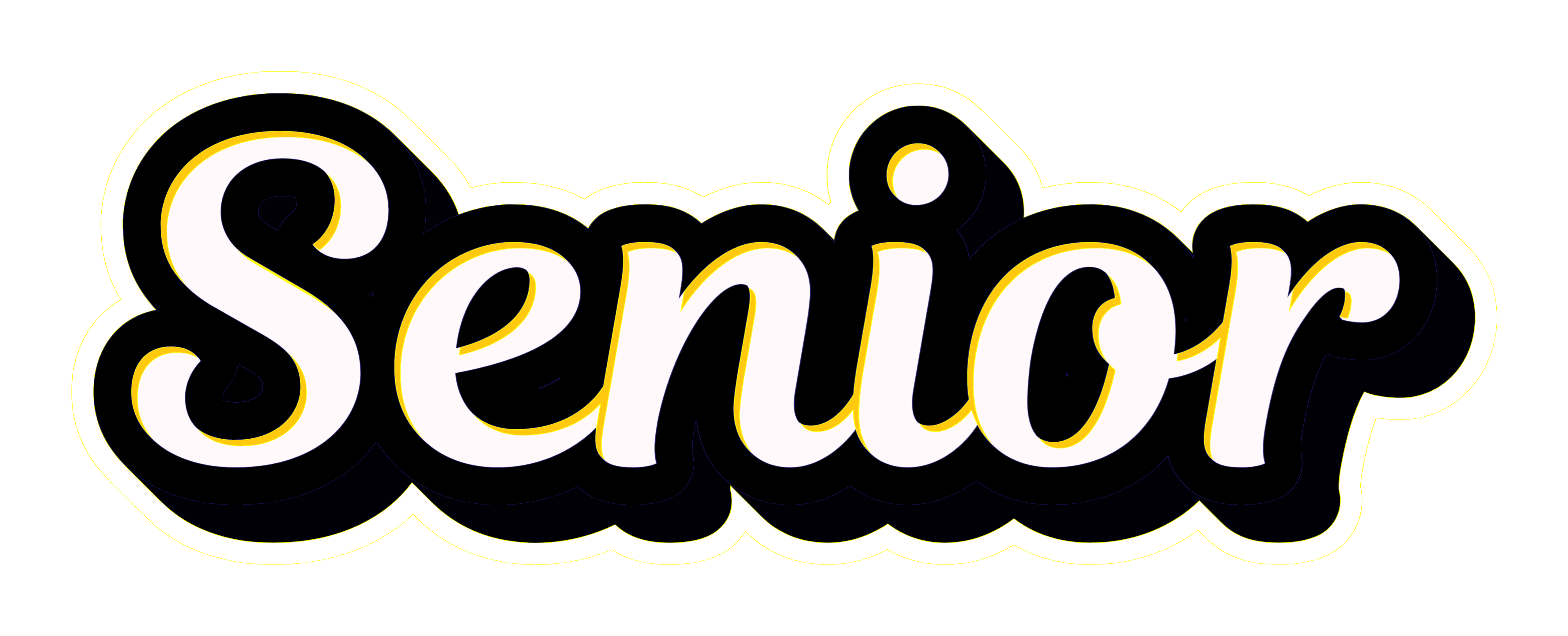 Senior PVC Photo Booth Prop in bold lettering for fun photo opportunities at events and parties.