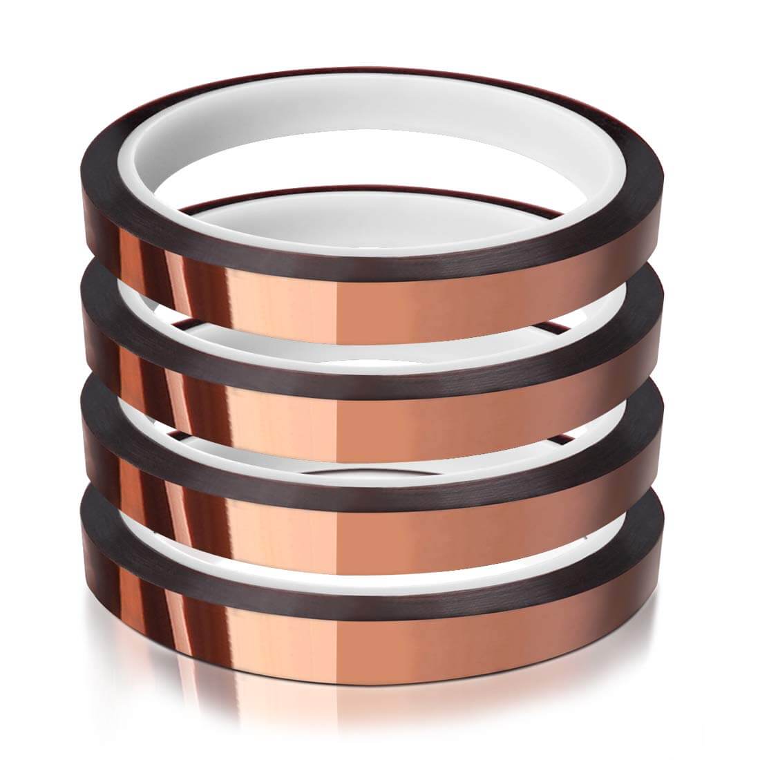 Four rolls of heat-resistant tape for sublimation stacked on a white background