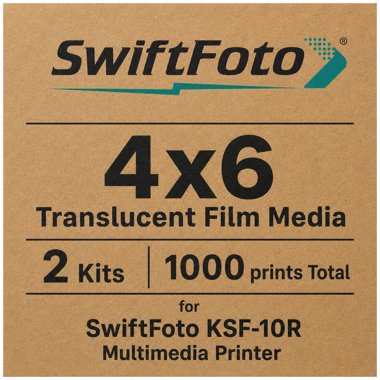 SwiftFoto KSF-10R 4x6 Translucent Film Media – 1000 Prints