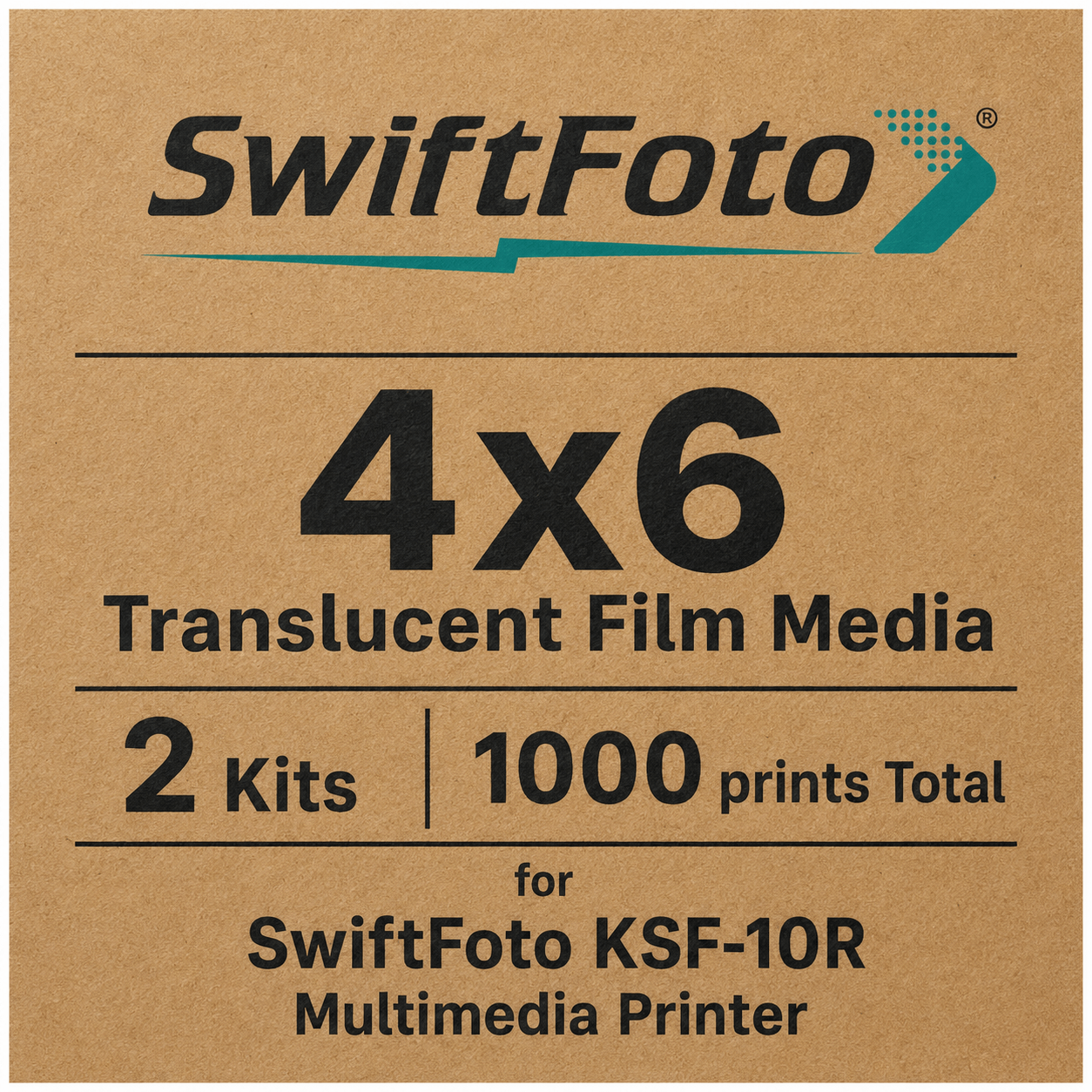 SwiftFoto KSF-10R 4x6 Translucent Film Media – 1000 Prints