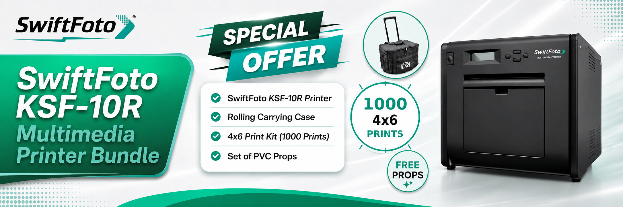 SwiftFoto ksf-10r printer for photo booth banner