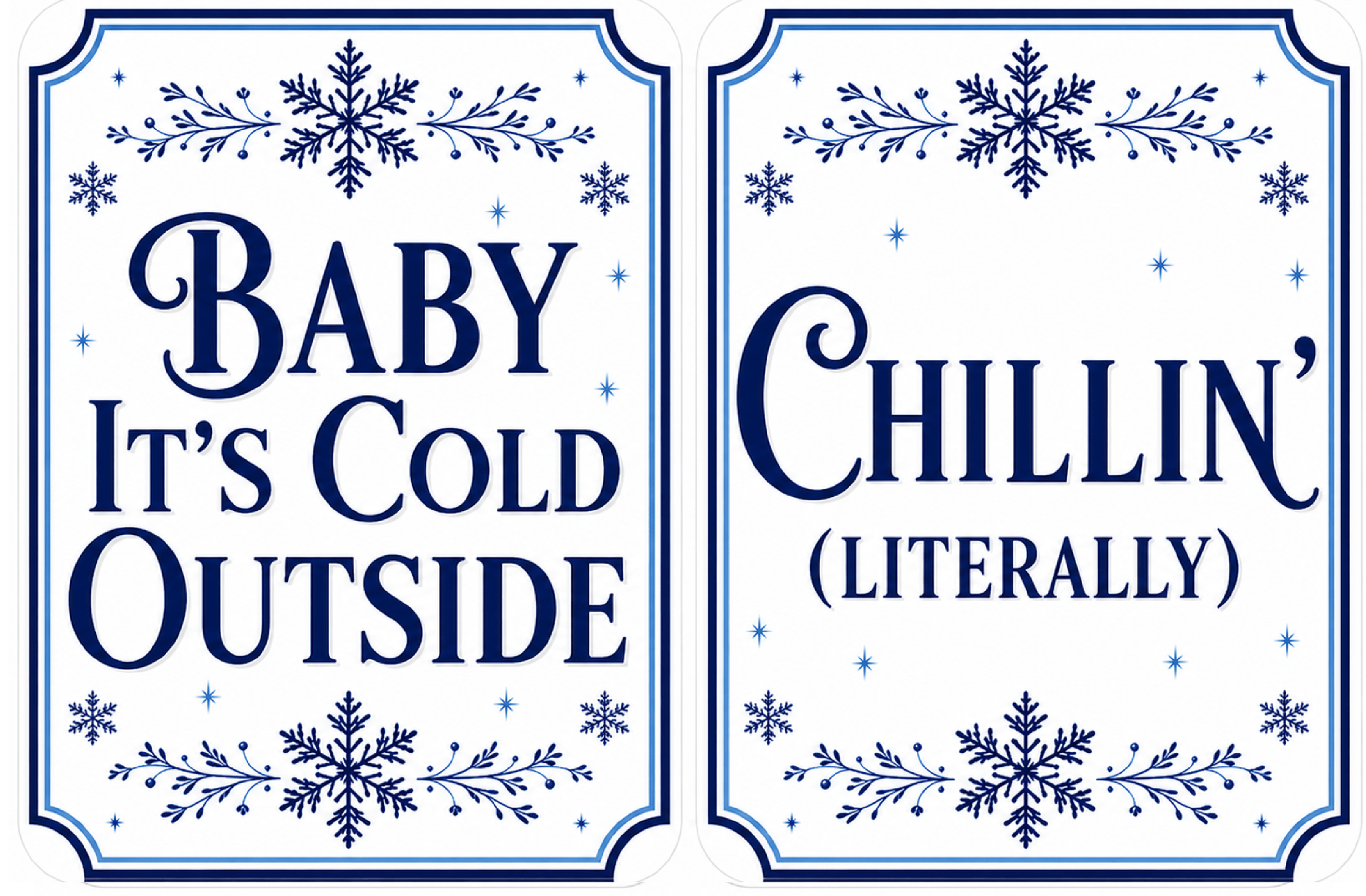 Holiday Corporate - Photo Booth Sign Props. Set of 5 - Double Sided signs with fun winter phrases.