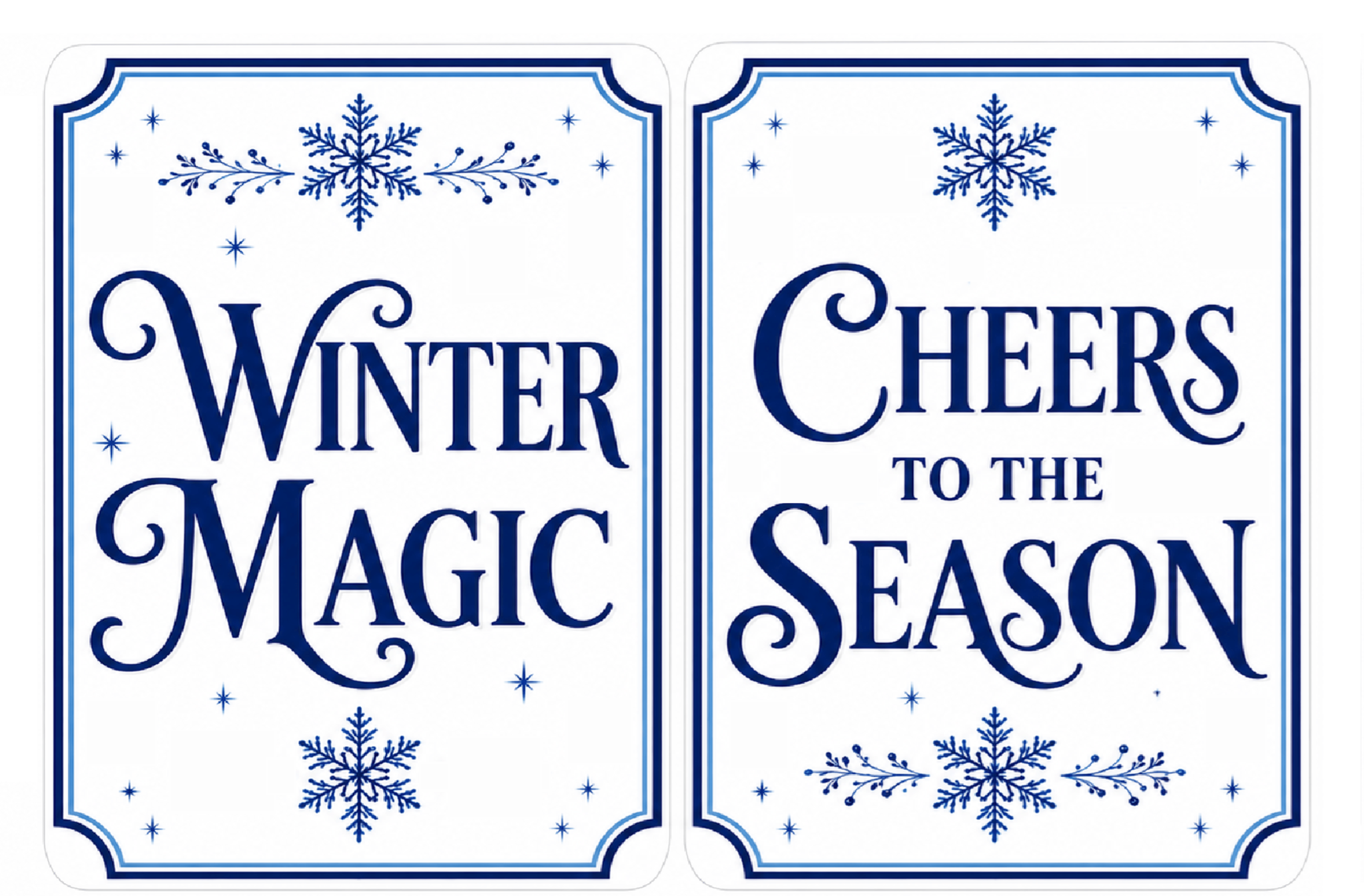 Holiday Corporate - Photo Booth Sign Props. Set of5 - Double Sided with Winter Magic and Cheers to the Season designs.