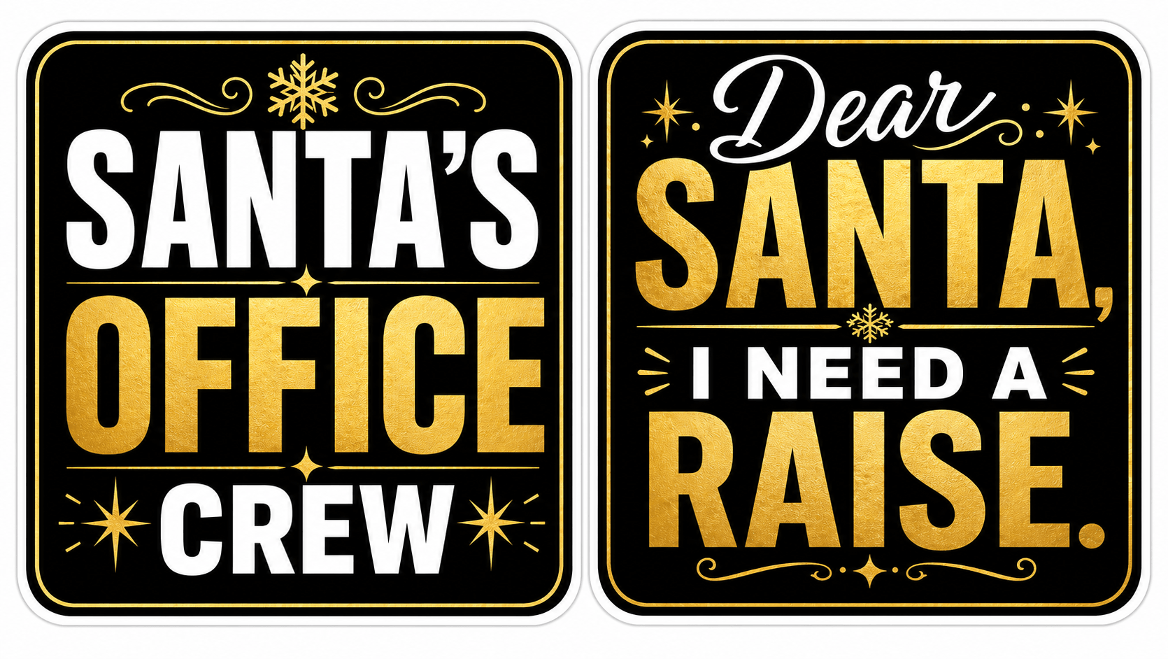 Christmas Corporate - Photo Booth Sign Props . Set of5 - Double Sided, featuring Santa's Office Crew and Dear Santa sign.