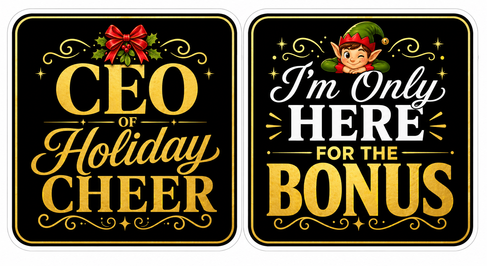 Christmas Corporate - Photo Booth Sign Props . Set of5 - Double Sided featuring festive graphics for holiday photo booths.
