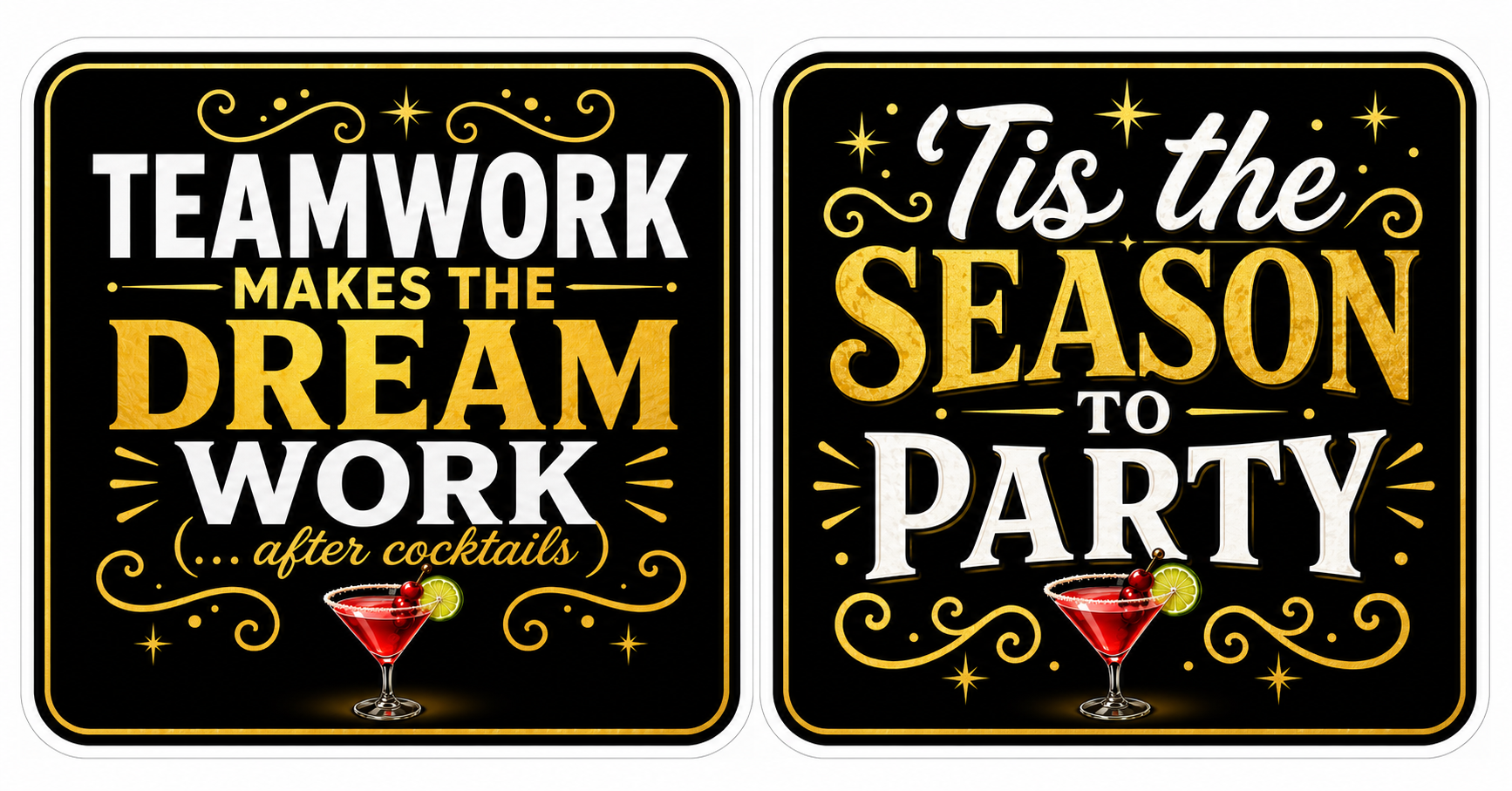Christmas Corporate - Photo Booth Sign Props . Set of5 - Double Sided