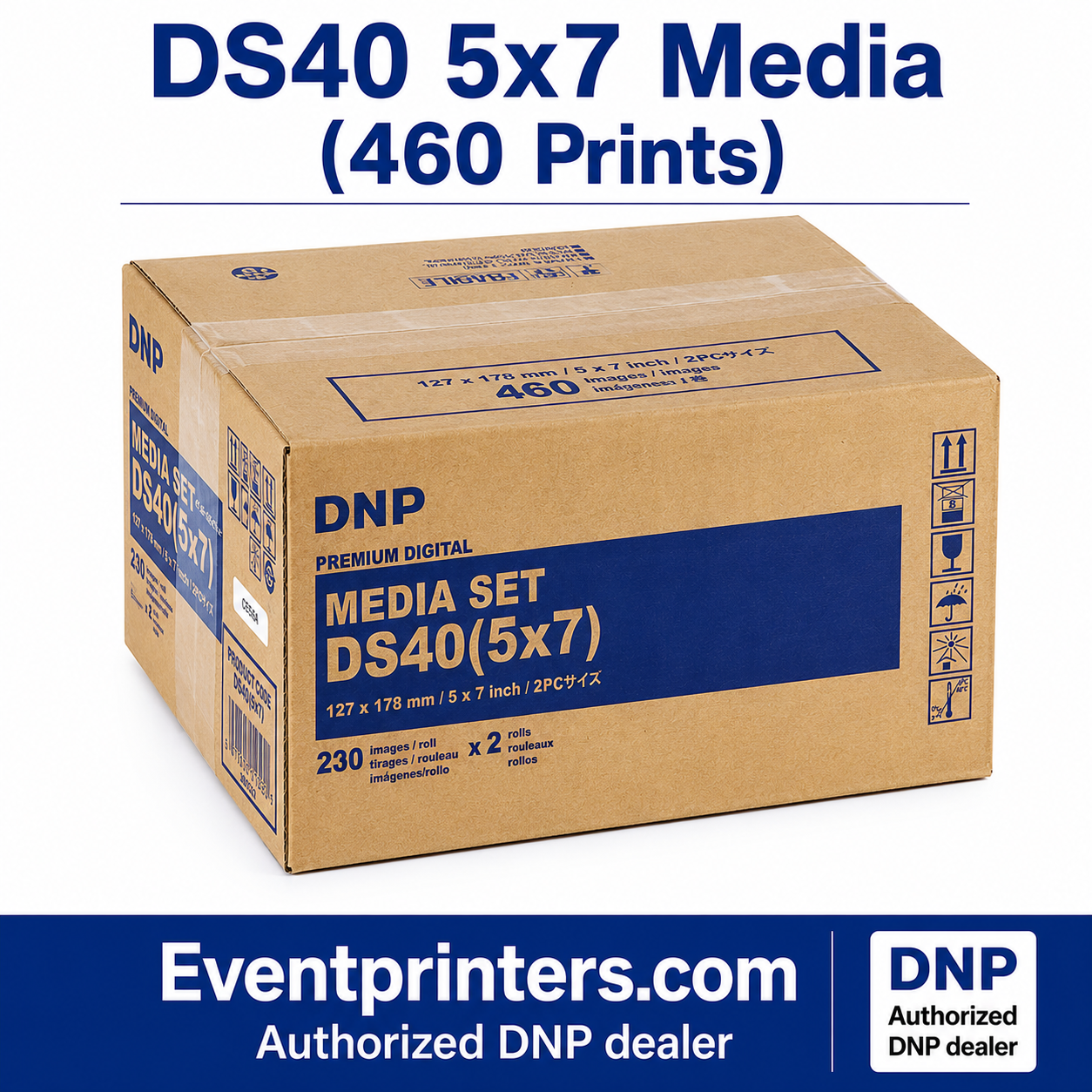 dnp ds40 5x7 media - paper and ribbon print kit for ds40 printer