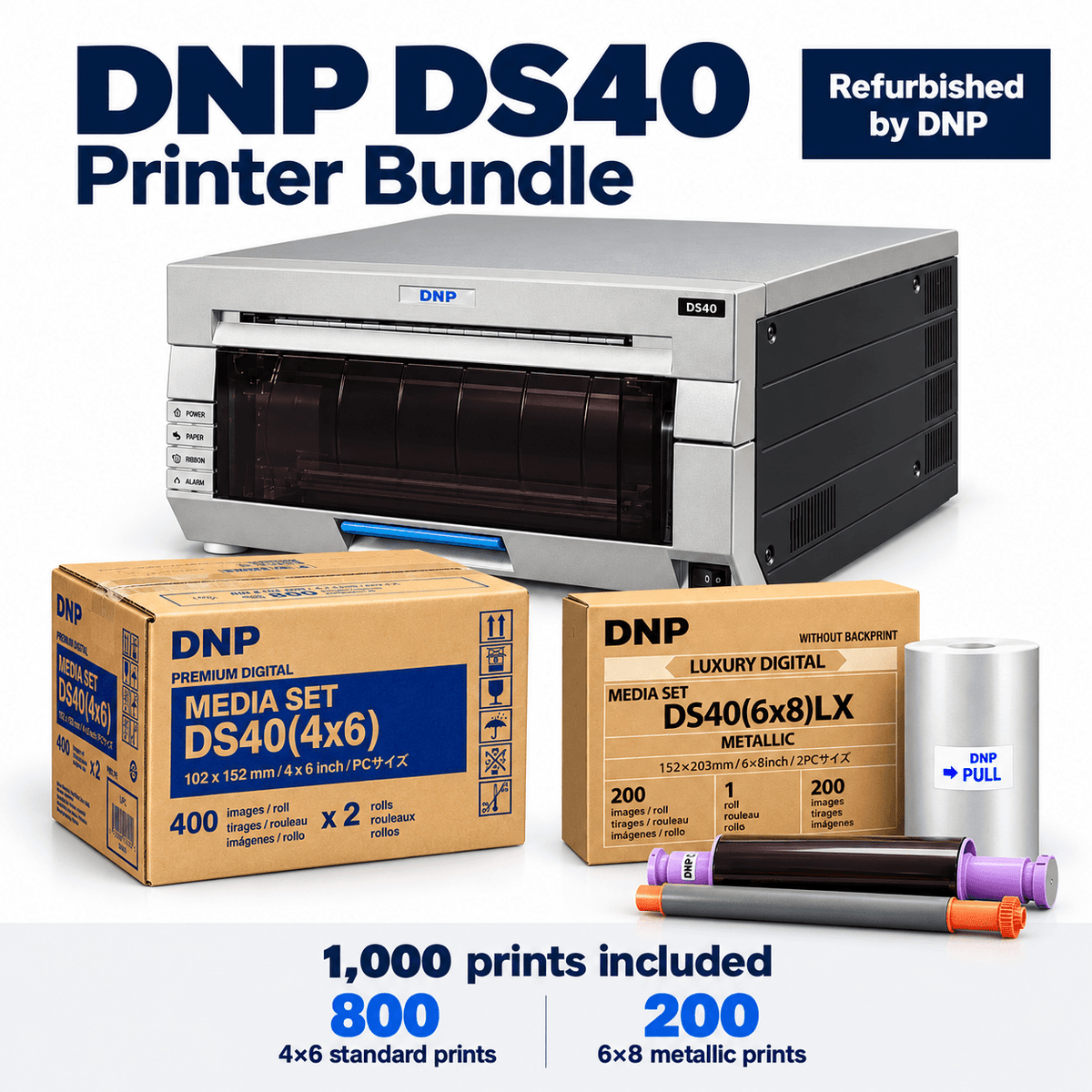 dnp ds40 printer bundle - refurbished by DNP - Authorized DNP dealer