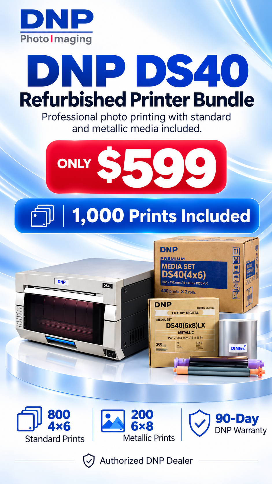 dnp ds40 printer bundle deal - authorized DNP dealer