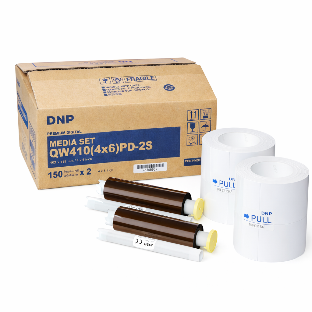 DNP QW410 PD-2S Perforated 4x6 Media – Paper & Ribbon for QW410 Printer (300 Prints)