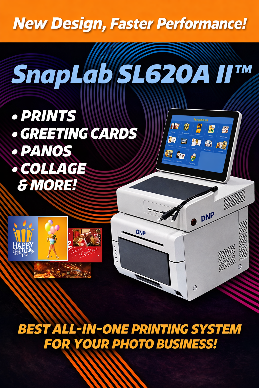 dnp snaplab sl620a ii photo printer kiosk (sl620ii)
