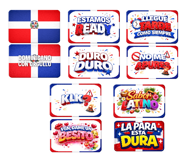 SPANISH DOMINICANO Collection - Photo Booth Sign Props in Spanish - Set of 5 - Double sided (Copy) featuring assorted designs.