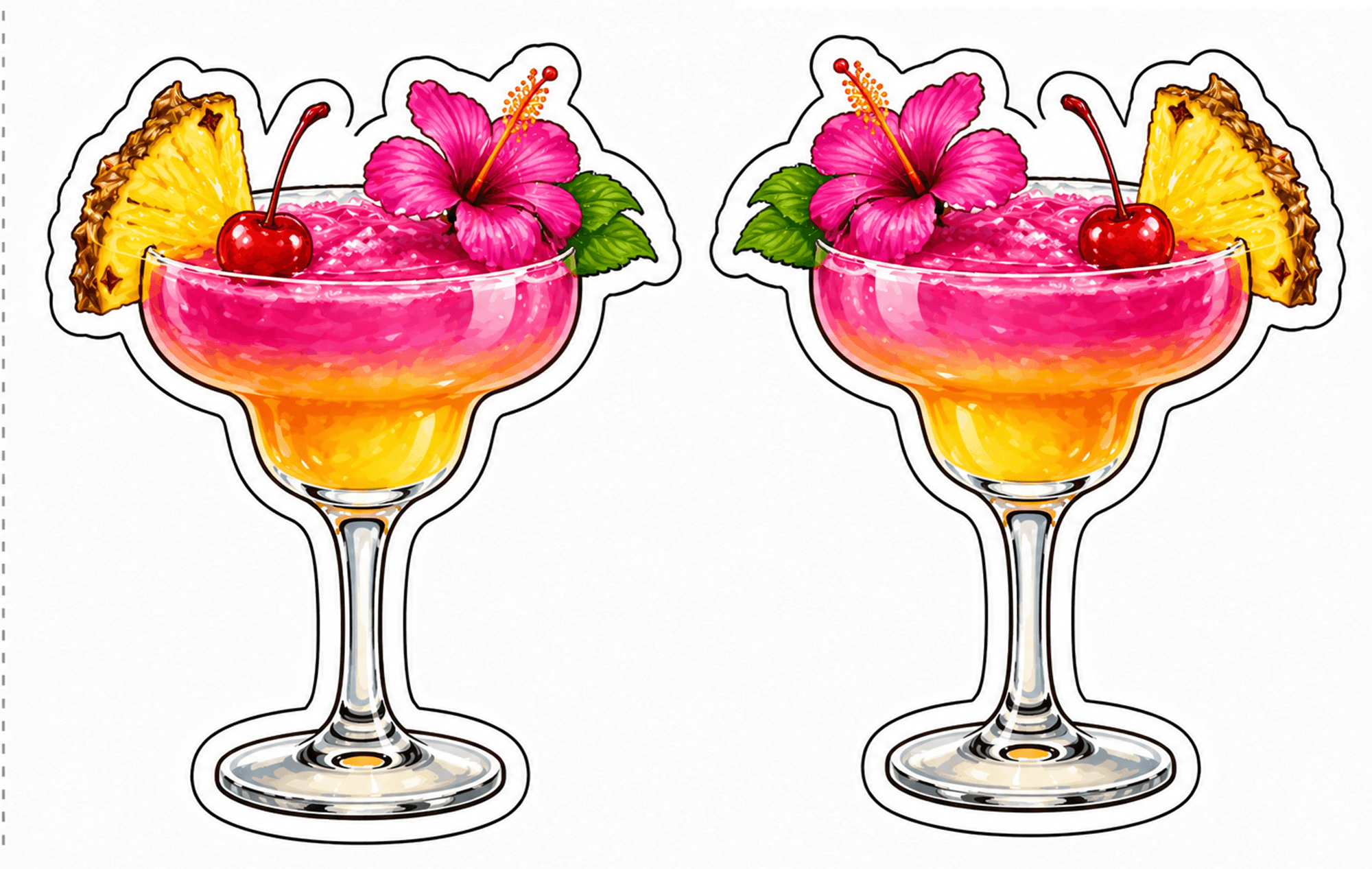 Ultimate Drinks Set Photo Booth Props featuring tropical drinks with vibrant colors and garnishes.