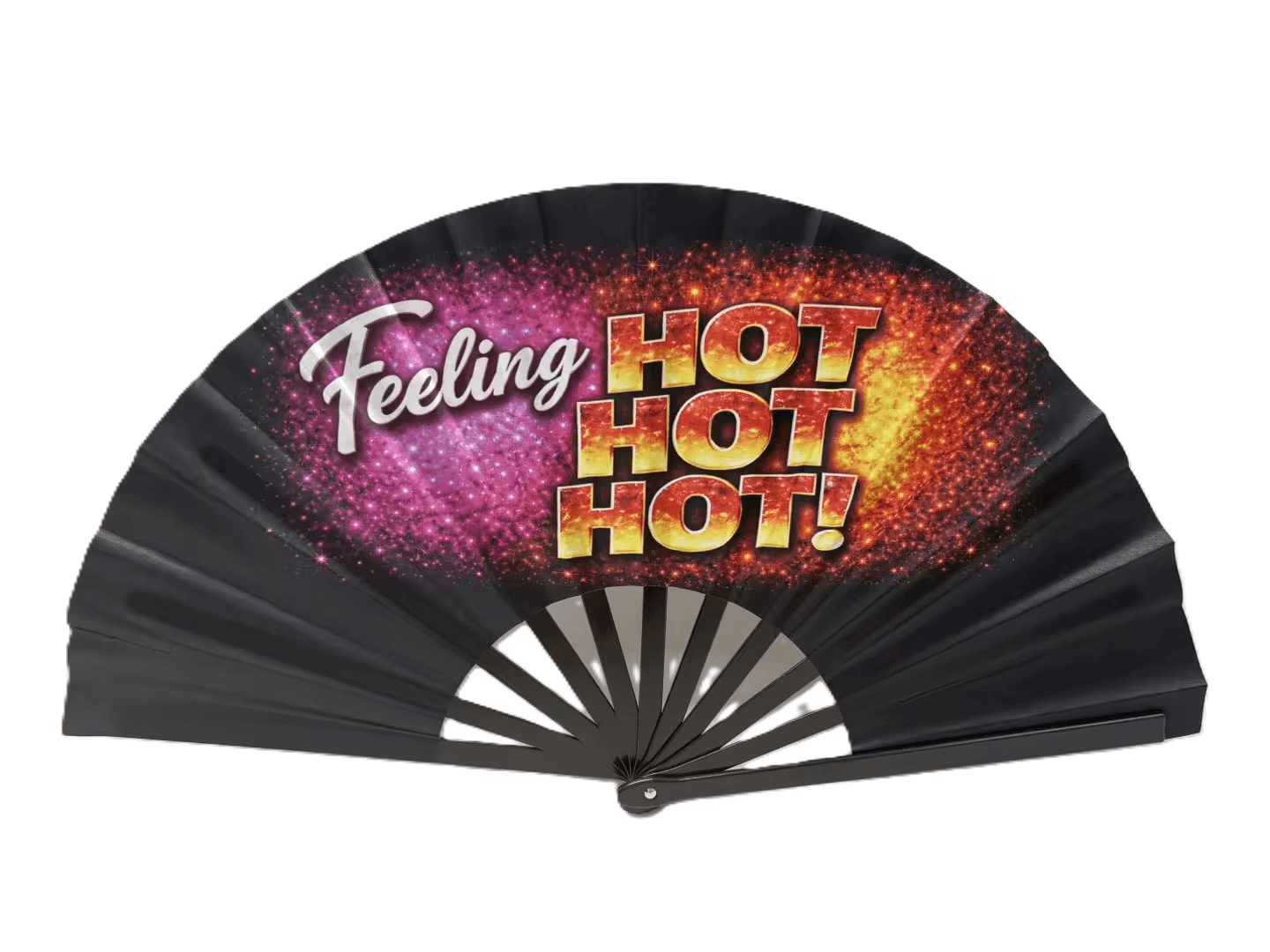 "HOT HOT HOT" Folding Fan for Photo Booth Party, colorful foldable fan prop for events, fun photo booth props.
