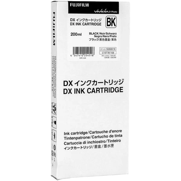 Fuji BLACK Ink Cartridge 200 ML for DX100 printer