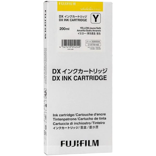 Fuji YELLOW Ink Cartridge 200 ML for DX100 printer