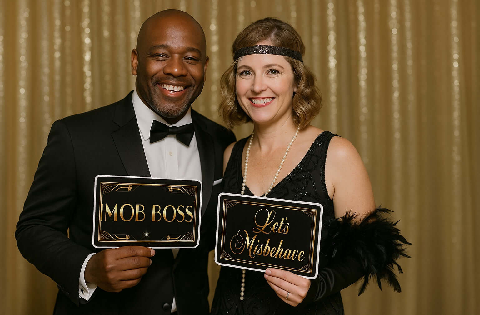 Doll face Gatsby Black and Gold Prop Set