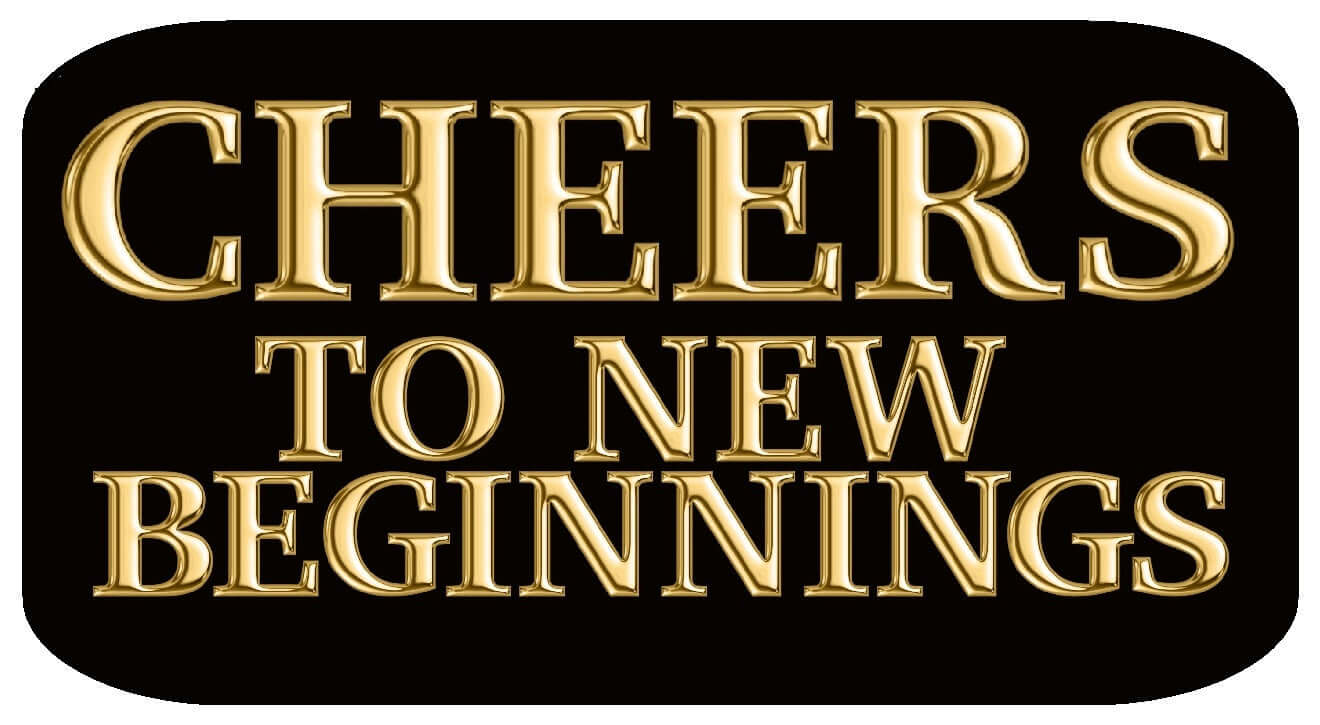 Grand Opening Oversized Set -5 Pieces – Cheers to New Beginnings sign with golden text on a black background.
