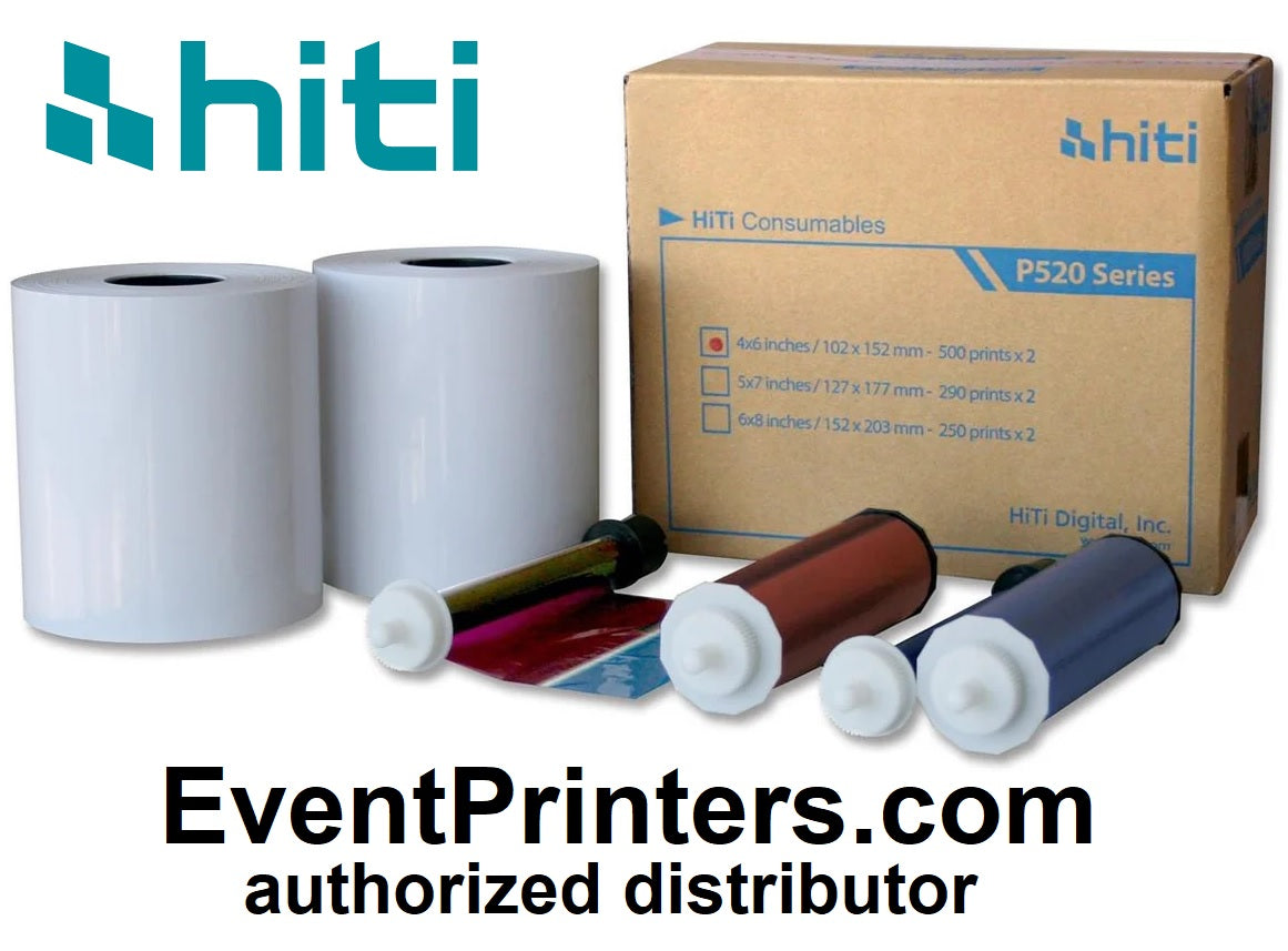 HiTi P525L and P520L 4 x 6" Ribbon & Paper Case Media (1000 prints)