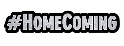 #Homecoming (Silver) PVC Photo Booth Prop displayed in a vibrant and festive style for fun party selfies.