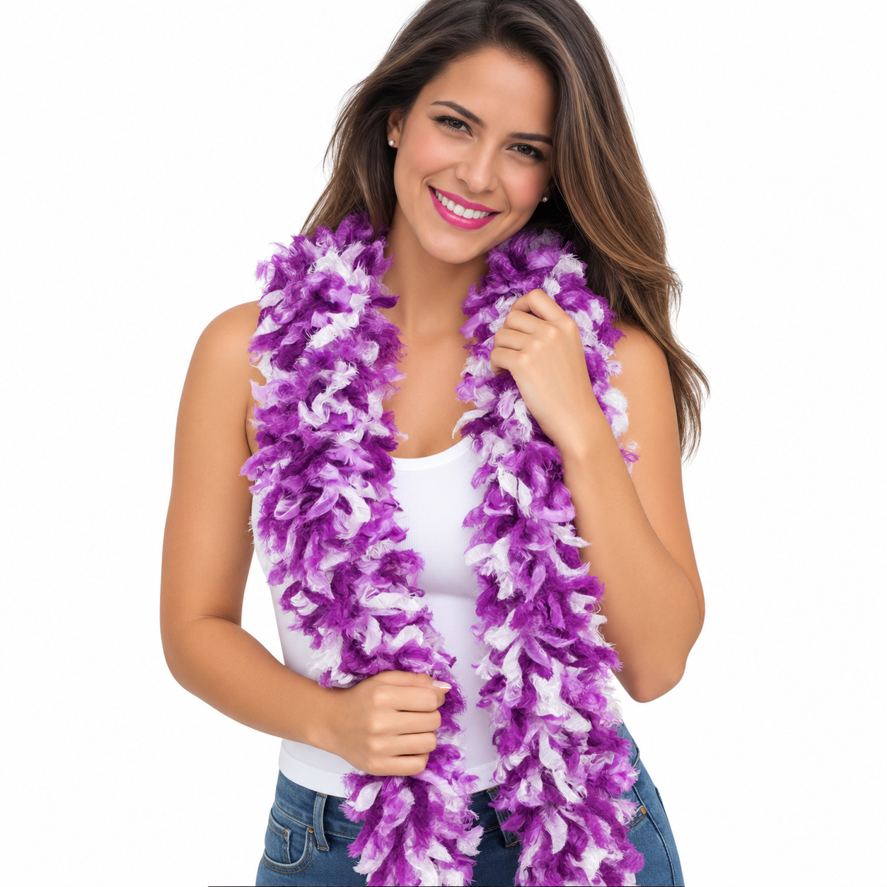 Featherless Luau PURPLE Boa