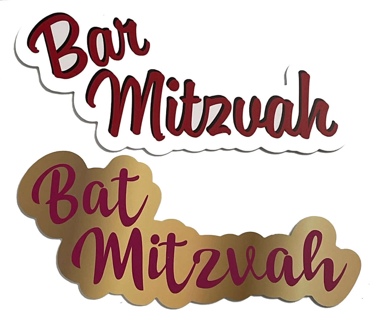 Bar and Bat Mitzvah photo booth props - one-sided, 6mm thick, 10" long, anti-glare, amazing quality.